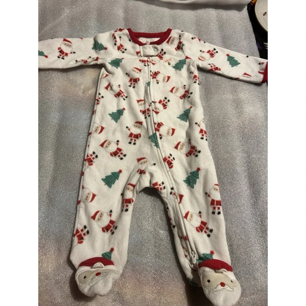 Carter's Just One You Baby Christmas Fleece Sleeper 6M My First Christmas Santa